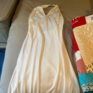 Show me your mumu white halter silk dress